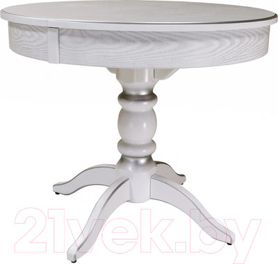 Обеденный стол Мебелик Фидея 4 раздвижной (белый/серебристый)