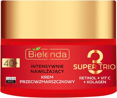 Крем для лица Bielenda Super Trio Retinol+Vit C+Kolagen Против морщин 40+ день/ночь (50мл)