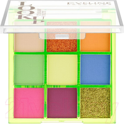 Палетка теней для век Eveline Cosmetics Look Up №1-9 Neon Lime (10г)