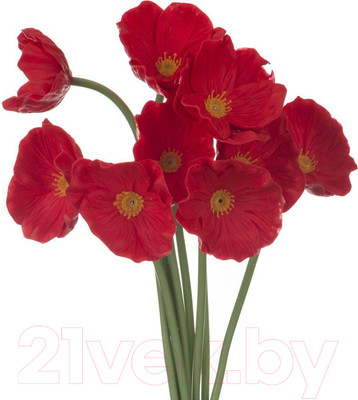 Искусственный букет Lefard Мак красный / 23-269 (9шт)