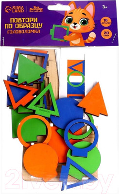 Развивающий игровой набор Лесная мастерская Головоломка. Повтори по образцу. Фигуры / 4276402