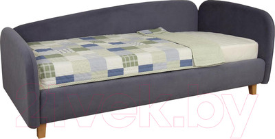 Кровать-тахта DiArt Альба 0.9 правая (велюр Магия 57/ножки светлые)