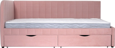 Кровать-тахта DiArt София левая (велюр Ultra Rose)