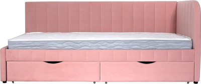 Кровать-тахта DiArt София правая (велюр Ultra Rose)