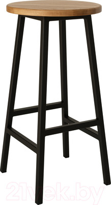 Табурет барный Stal-Massiv Круглое сиденье / SMH-63ND (дуб натуральный/черный)