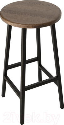 Табурет барный Stal-Massiv Круглое сиденье / SMH-63DD (дуб мореный/черный)