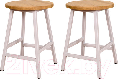 Набор табуретов Stal-Massiv SMH-245NW (2шт, дуб натуральный/белый)