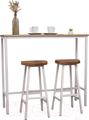 Барный стол Stal-Massiv SMT-108NW (дуб натуральный/белый)