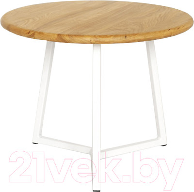 Журнальный столик Stal-Massiv 54x42.5 / SMT-54NW (дуб натуральный/белый)