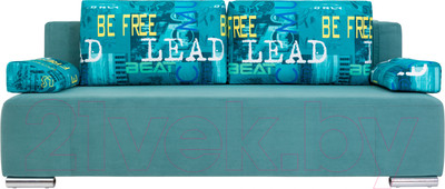 Диван KRONES Атлант мод.1 (велюр бирюзово-зеленый/рисунок)