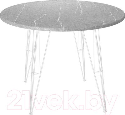 Обеденный стол Sheffilton SHT-TU10/TT 90 МДФ (белый муар/серый мрамор)