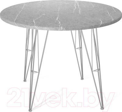Обеденный стол Sheffilton SHT-TU10/TT 90 МДФ (хром лак/серый мрамор)