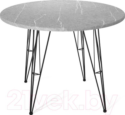Обеденный стол Sheffilton SHT-TU10/TT 90 МДФ (черный муар/серый мрамор)