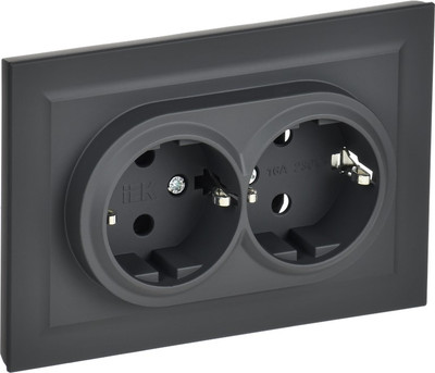 Розетка IEK Brite BR-R21-16-K53-F (графит)
