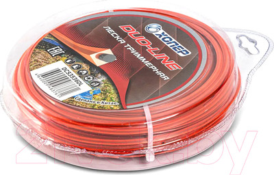 Леска для триммера Хопер Duo-Line квадрат 4.0мм 1LB 27м (красный)