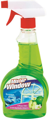 Средство для мытья стекол Mister Window Зеленое яблоко (500мл)