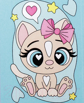 Картина по номерам Школа талантов Кошечка с бантиком / 9071326