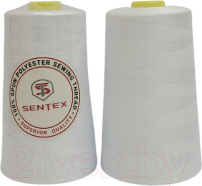 Набор швейных ниток Sentex 100% полиэстер 50/2 5000 ярдов (2шт, белый)