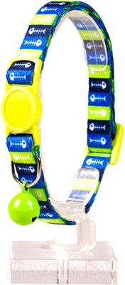 Ошейник Duvo Plus Рыбная кость / 11165/green-blue (зеленый/синий)