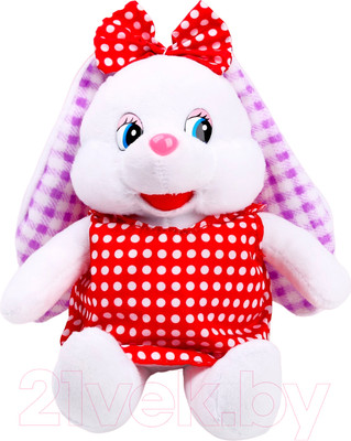 Мягкая игрушка Sima-Land Зайка с бантом в горох / 7619112