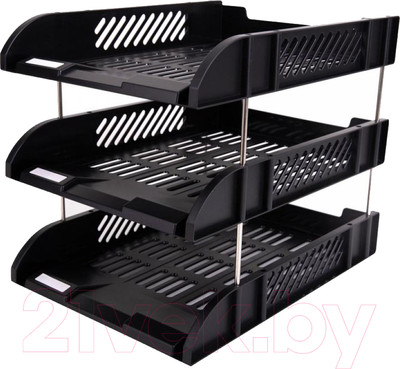 Набор лотков для бумаг Deli 9217 (черный)