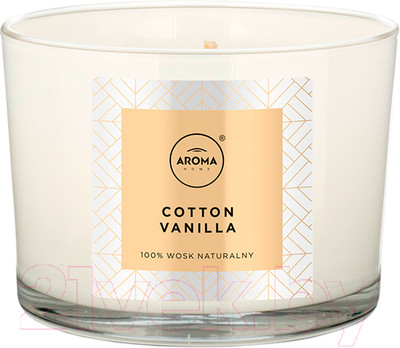 Свеча Aroma Home Scented Candle Cotton Vanilla Ароматическая (115г)