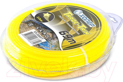 Леска для триммера Хопер Trade-Trim звезда 3.0мм 400G 69м (желтый)