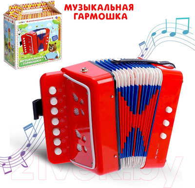 Музыкальная игрушка Zabiaka Гармонь / 1767373 (красный)