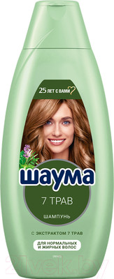 Шампунь для волос Шаума 7 трав для нормальных и жирных волос (650мл)