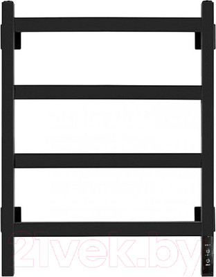 Полотенцесушитель электрический GRANULA Квадро 40x60 (терморегулятор, черный матовый)