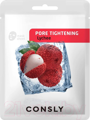 Маска для лица тканевая Consly Сужающая поры с экстрактом личи (20мл)