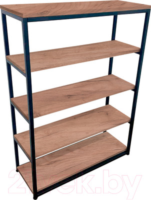 Стеллаж Millwood Лофт CH-5 80x30x110 (дуб табачный Craft/металл черный)