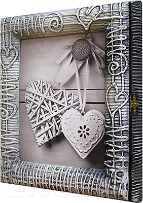 Ключница настенная Декарт Плетеное белое сердце 8Л0650