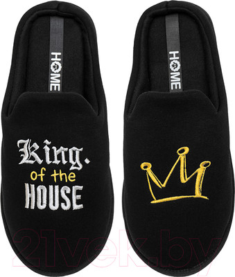 Тапочки домашние HOME Line 04-110 (р.44-45, king of the house, черный)