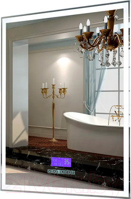 Зеркало Пекам Greta 80x90 / greta-80x90MP (с подсветкой, с многофункциональной панелью, подогрев)