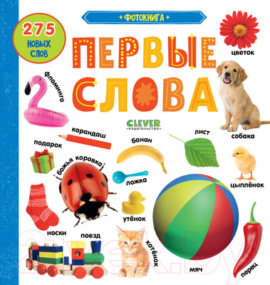 Развивающая книга CLEVER Первые знания. Фотокнига. Первые слова