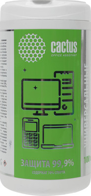 Салфетки для ухода за техникой Cactus CS-ASC100