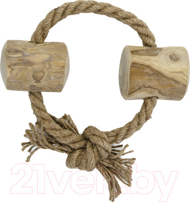 Игрушка для собак Coffee Wood Веревочное кольцо с бочонками / RING/CW-M