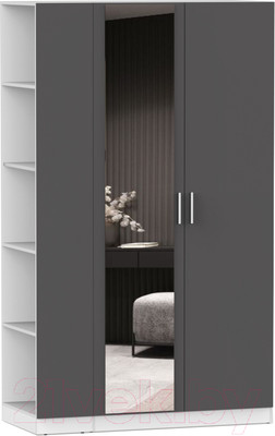 Шкаф Интермебель Марсель-14 / МР-01-14 (графит серый)