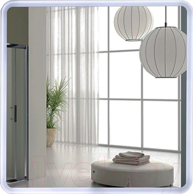 Зеркало Пекам Marta 60x60 / marta-60x60B (с подсветкой и бесконтактным сенсором)