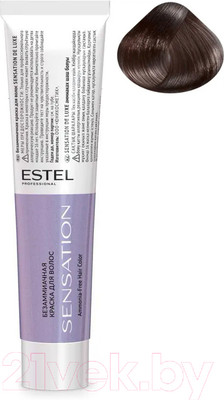 Крем-краска для волос Estel Sensation De Luxe 5/17 (светлый шатен пепельно-коричневый)