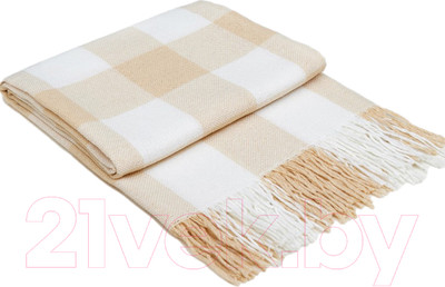 Плед Vladi Пикник 140x200 рап.8 / 50079 (белый/бежевый)