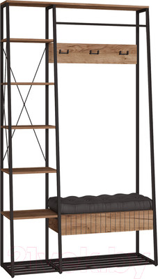 Секция в прихожую Mobi Гранд 15.124 (дуб крафт табачный/Black)