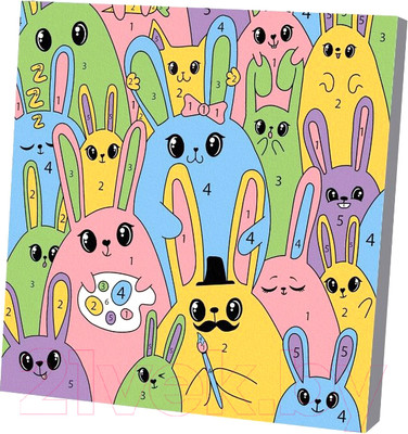 Картина по номерам Школа талантов Яркие кролики / 7370545