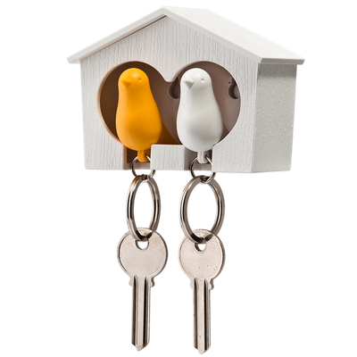 Ключница настенная Qualy Duo Sparrow / QL10124-WH-WH-YW (белый/желтый)