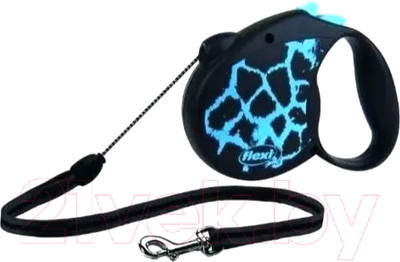 Поводок-рулетка Flexi Safari Cord / 022009 (S, 5м, трос синий жираф)