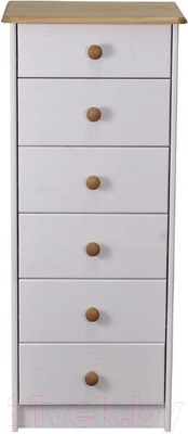 Комод Dipriz 2153 Ром 6 ящиков Д.20035.1 (белый воск/антик)