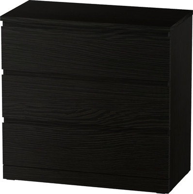 Комод Mio Tesoro Варма 3 (шпон ясень, черный)