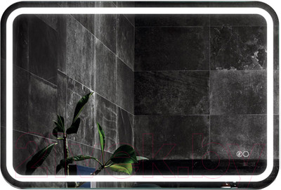 Зеркало Алмаз-Люкс Bissau 8060sh-6 (80x60см, с подсветкой, с сенсорной кнопкой и подогревом с подсветкой)