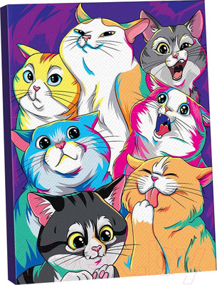 Картина по номерам Школа талантов Яркие котики / 9406603